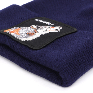 2019 <span class=keywords><strong>de</strong></span> punto sombreros sombrero estilos con animal invierno cálido bordado etiqueta Gallo <span class=keywords><strong>Lobo</strong></span> tiburón - Product Image 6