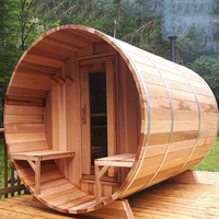 Sauna à vapeur extérieur en cèdre de 8 pieds pour 6 personnes avec une puissance de 6 kW pour une utilisation en villa