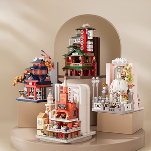 Blocs de construction architecturaux, Ensembles de construction Street View, Boutique de fondue chinoise, Architecture japonaise Sakura, Bâtiment urbain DIY, OEM - Product Image 3