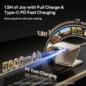 Aurzen máy chiếu kích thước bỏ túi mini DLP cầm tay gấp ba lần màu vàng máy chiếu tiêu cự không độ trễ phản chiếu màn hình một cú nhấp chuột - Product Image 5