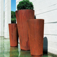 Jardinières d'extérieur minimalistes Xiaomoke en acier Corten thermolaqué rouge rouille, personnalisables, durables et à longue durée de vie