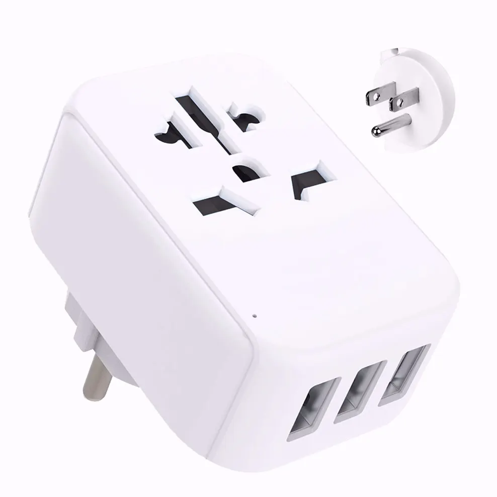 World To US Travel Adapter,ปลั๊กอะแดปเตอร์สำหรับเดินทาง Type B US พร้อมระบบป้องกันไฟกระชากสำหรับสหรัฐอเมริกาเม็กซิโกแคนาดา