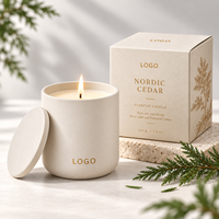Umweltfreundliche Natürliche Sojawachs Aromatherapie Duftkerze Maßgefertigter Minimalistischer Keramikbehälter Duftkerze für Zuhause