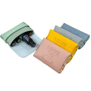 HCJH Portable PU Leather Case For Oil Roller New Lady Essential Oil Bottle Small Essential Oil Storage Bag With Logo