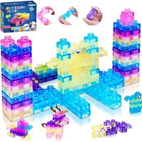 Bloques de Construcción Sensoriales de Silicona Suave, 40 Piezas, Tema de Animales y Naturaleza, Juguete de Apilamiento y Dentición, Set Educativo para Adolescentes y Adultos