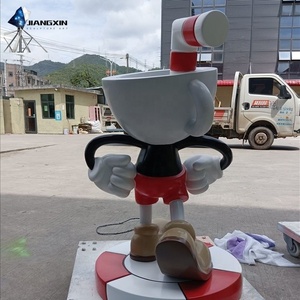 Sculpture en résine mignonne de Cuphead, décoration spatiale sur le thème du jeu, artisanat en fibre de verre personnalisé (vente chaude au Moyen-Orient et en Europe) - Product Image 6