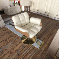 Chaise de coiffeur en cuir moderne personnalisée de haute qualité Kisen, chaise de coupe en acier très vendue pour les salons de beauté et les spas