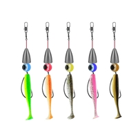 Kit de leurres de pêche 76 pièces Ensemble de leurres de pêche souples Boîte Ensemble d'hameçons à manivelle Plomb d'ancrage Appât pour Texas Rig