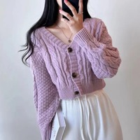 Cardigan blanc à lettres brodées pour femme, col en V, tricoté, ample, manches longues, automne-hiver, manteau décontracté, hauts 9397 #