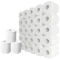 Meilleures ventes Lot de 4 plis de 24 rouleaux de papier toilette géant blanc doux Lingettes humides de qualité pour supermarché avec marque privée