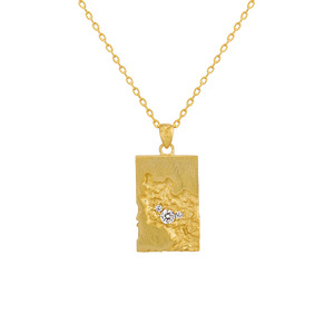 Wholesale 18k Gold Plated <strong>Unique</strong> <strong>Necklace</strong> Engraving Pendant <strong>Necklace</strong> 925 Sterling <strong>Silver</strong> <strong>Necklace</strong> - Product Image 3