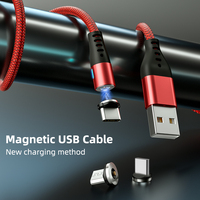 Accesorios para Teléfono, Cable Magnético 3 en 1 Compatible con Micro USB/Tipo-C/i-Product, Cable USB Magnético de Carga para Teléfono de 3.3 pies y 6.6 pies