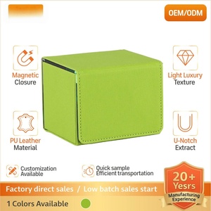 Boîte de rangement pour cartes en PU à double rabat, motif diamant, résistante aux rayures et imperméable, protection pour cartes FX - Product Image 2