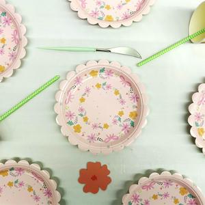 DAMAI Flower <b>Disposable</b> Dinnerware Plates Party <b>Tableware</b> Kids Birthday Pink Tea Party Supplies Flower Shaped Paper Plates Cups - Product Image 1