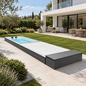 Couverture de <span class=keywords><strong>piscine</strong></span> encastrée automatique électrique 110V-220V 150W, <span class=keywords><strong>volet</strong></span> <span class=keywords><strong>roulant</strong></span> <span class=keywords><strong>en</strong></span> aluminium, système dissimulé pour piscines enterrées - Product Image 1
