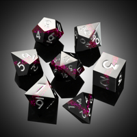Set Dadu Resin Warna-Warni 18mm 7 Buah Glitter Biru Hijau untuk Permainan D&D RPG Tabletop Hadiah