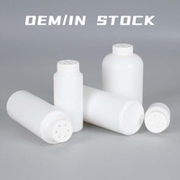 100ml 200ml Vente en gros Logo personnalisé Grand récipient à poudre vide en plastique HDPE Pots à épices avec trous Couvercles