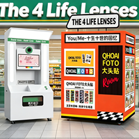 Photomaton instantané The 4 Life Lenses avec écran tactile de 21,5 pouces, compatible avec les appareils photo reflex, les smartphones et les iPad, comprend un fond