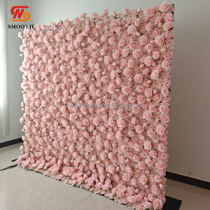 ฉากหลังตกแต่งงานวันเกิดดีไซน์ใหม่สวยหรู ผนังดอกกุหลาบสีชมพู - Product Image 1