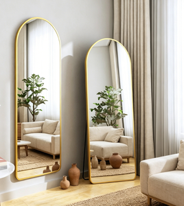 Heavenly Mirror Arched Full Length Metal Frame Floor Standing Decorative Body Mirror LED Display <b>Screen</b> for <b>Bedroom</b> Entryway - Product Image 1