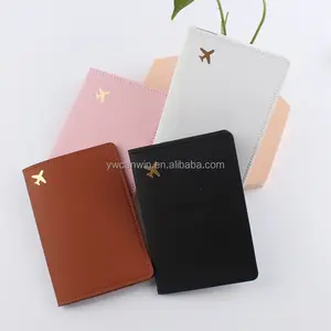 Airplane Logo PU Leather Passport Holder Cover Travel Luggage Tag Wallet Case Essentials Document Organizer With Id Card Slots