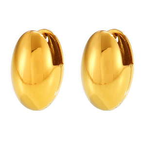 YF3960 Pendientes <span class=keywords><strong>de</strong></span> Acero Inoxidable Estilo Francés Minimalista, Chapados en Oro <span class=keywords><strong>de</strong></span> 18k, Impermeables, con Forma <span class=keywords><strong>de</strong></span> Huevo <span class=keywords><strong>de</strong></span> Ganso, Lisos - Product Image 2