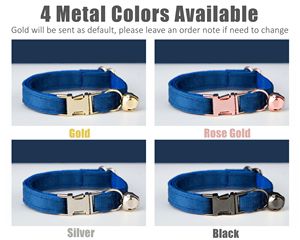 Royalblue Veet ชุดสายจูงสุนัขแมวและปลอกคอสุนัขขนาดเล็กสลักชื่อลูกแมวลูกสุนัขแบบกำหนดเองฟรีกระดิ่งทองผู้ชาย - Product Image 6