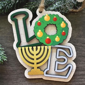 New cross-border <b>Hanukkah</b> Christmas <b>decorations</b>, wooden crafts, ornaments, Christmas family party <b>decorations</b> - Product Image 1