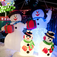 Bonhomme de neige gonflable géant de Noël avec lumières LED pour la décoration extérieure de la cour et du jardin