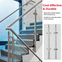 Système de balustrade sans cadre en aluminium moderne, acier inoxydable et verre trempé pour jardin extérieur, balcon, escalier, garantie de 2 ans