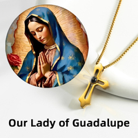 Vente en gros de pendentifs religieux Notre-Dame de Guadalupe Vierge de la Paix, style religieux, pour projets