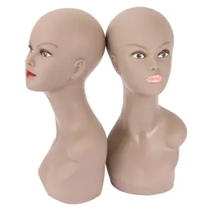 Wholesale training DIY realistic stand white black male man human styrofoam wig mannequins head for wig display hats