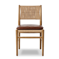 Chaise de salle à manger en corde de papier naturelle style côtier, en bois massif de frêne torréfié, mobilier d'appoint pour hôtels et restaurants en Australie (vente en gros)