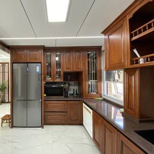 Îlots de cuisine de haute qualité classique modulaire bois moderne bois massif stratifié verre pur acrylique Composite acrylique inoxydable - Product Image 5