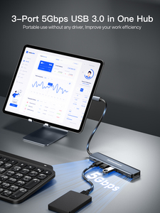Hub USB 3.0 <span class=keywords><strong>TUTI</strong></span> 5-in-1 con HDTV 4K e PD100W, Splitter in Lega di Alluminio per Laptop con Docking Station Type-C, Disponibile - Product Image 4