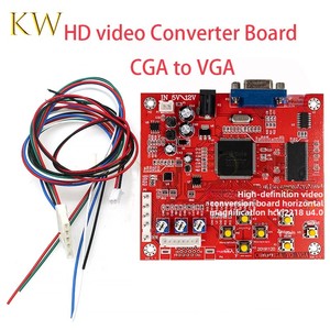 Carte de conversion HD Red <span class=keywords><strong>CGA</strong></span> vers VGA pour borne d'arcade rétro, jeux familiaux et moniteurs CRT/LCD/PDP - Product Image 1