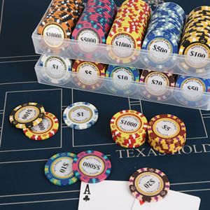 Bộ bài Poker bằng đất sét in tùy chỉnh Monte Carlo Casino Royale 14g 40mm và khay đựng tiền cho trò chơi tiền mặt - Product Image 6
