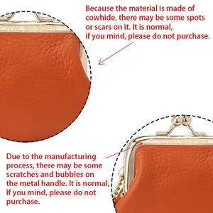 Porte-monnaie AndoBag pour femmes, en cuir de vache véritable, pochette à monnaie, fermeture à pression, petit portefeuille, mini sac de rangement 1475 - Product Image 2