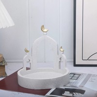 Ornement artisanal en résine en forme de dôme de la Kaaba, décorations du Ramadan 2026, boîte de rangement de bijoux de bureau islamique musulman, cadeaux