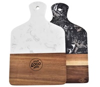 Planche à découper en bois d'acacia personnalisée pour la cuisine, pour servir des steaks, des fruits, du fromage, plateaux de service, planche à découper en bois marbré avec poignée