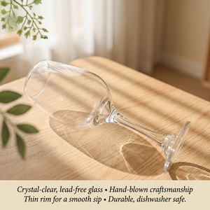 Verre à vin classique moderne et créatif, soufflé à la main, transparent, 410 ml, pour la maison, les fêtes, vente en gros - Product Image 5
