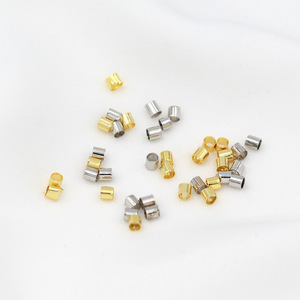 14K/18K gold-plated copper positioning tube, fixing <b>clip</b> for flat beads and loose beads, DIY handmade beading finishing and - Product Image 4