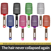 Brosse démêlante courbée en plastique ventilée pour coiffure, massage et séchage des cheveux épais – Meilleure vente