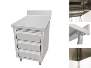 VICTORY KITCHEN Commercial 201 304 SS Cajonera con respaldo Suministros para hoteles y restaurantes para cocina Hoteles y restaurantes - Product Image 3