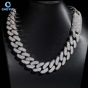 <b>Iced</b> <b>Out</b> Jewelry Moissanite Cuban Link <b>Chain</b> Necklace 925 Silver Rhodium Plated Pave Setting Luxury Hip Hop Party Jewelry Unisex - Product Image 2
