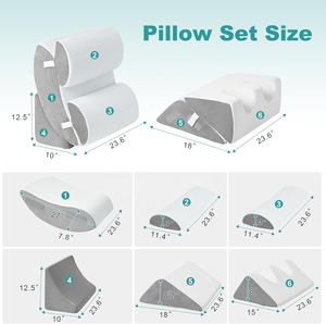 Ensemble d'oreillers en mousse à mémoire de forme confortable soutien du <span class=keywords><strong>dos</strong></span> soulagement de la douleur élévation des jambes oreiller orthopédique Wedge - Product Image 2