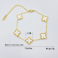Bracelets à chaîne de fleurs tendance pour femmes, bracelet en acier inoxydable à quatre feuilles de trèfle, bracelet porte-bonheur, Pulseras De Mujer
