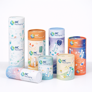 บรรจุภัณฑ์หลอดกระดาษพิมพ์ลายตามสั่งสำหรับอาหารเสริม วิตามินแคปซูล น้ำมันปลา กล่องทรงกระบอก พิมพ์ลายตามสั่ง ผู้ผลิต - Product Image 6