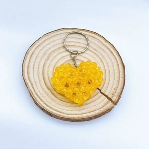 Factory Wholesale 6mm Acrylic Beads Handmade Car Keyring Cion <b>Purse</b> Holder Promotion Gift Women <b>Cute</b> Tiny Heart Charm Keychain - Product Image 3