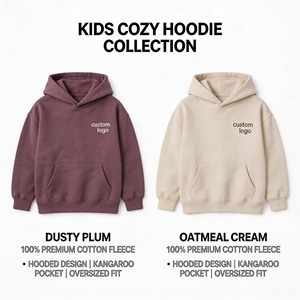 Felpa Minimalista per Bambini OEM ODM con Logo Ricamato, Produttore di Felpe Premium in <span class=keywords><strong>Pile</strong></span> Pesante - Product Image 2